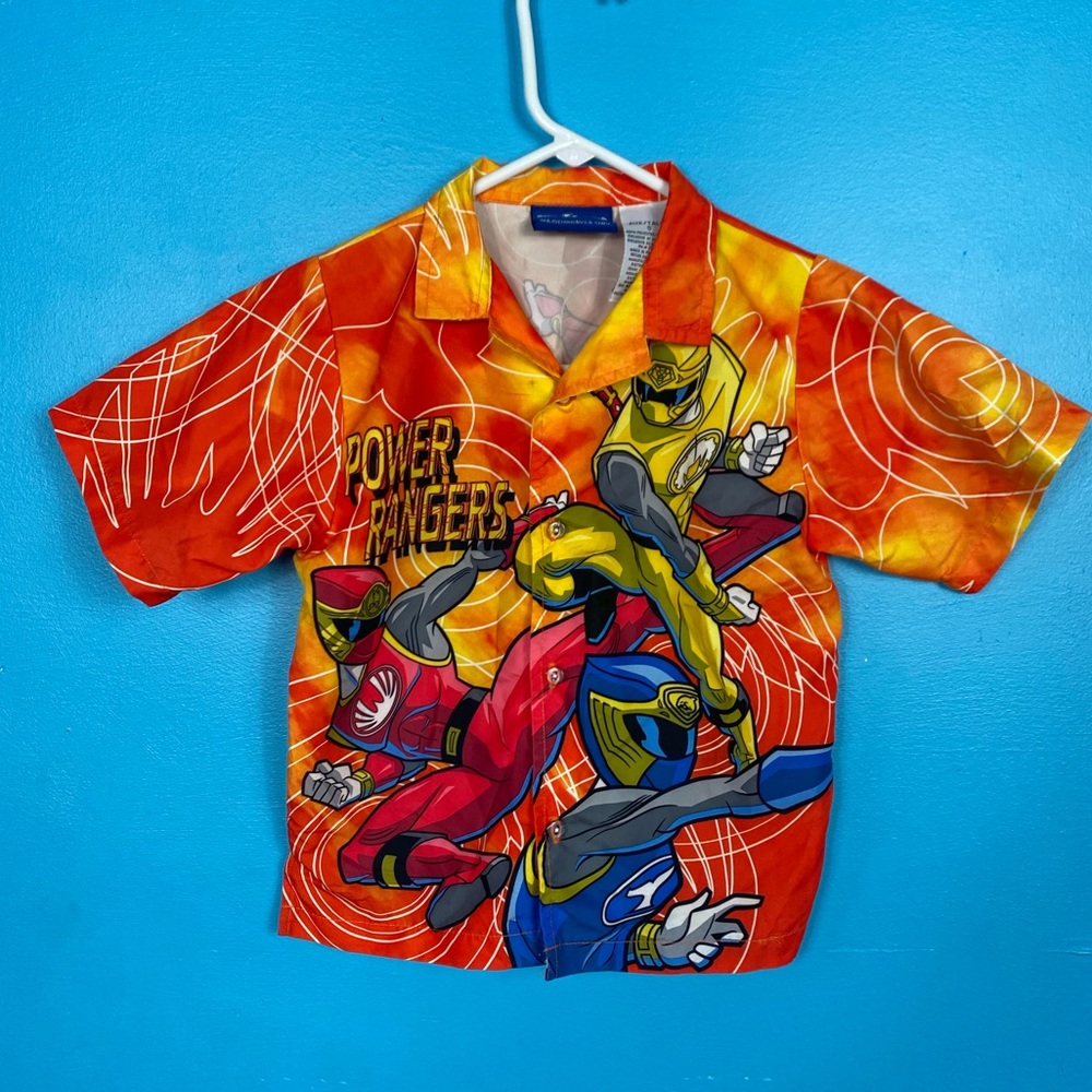 Vintage Power Rangers Button Up Children 5T